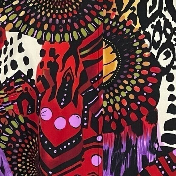 Erin London Black Red Bold Watercolor Print Maximalist 90s Jacket NWOT Size S - Picture 8 of 13